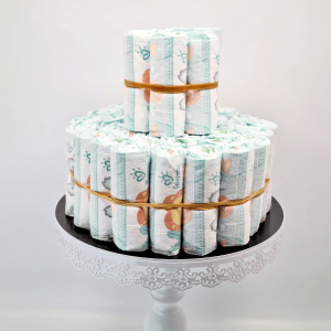 Gâteau de couches 2 étages spécial jumeaux
